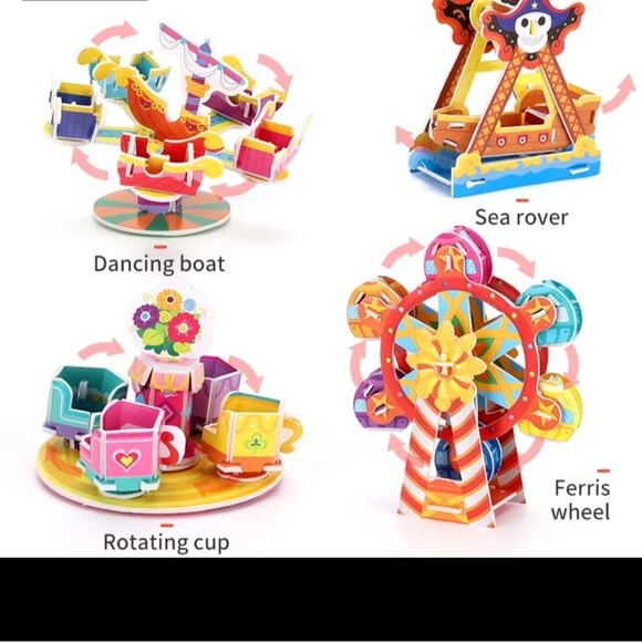 3D puzzle craft for kids Ferris Wheel educational toy assembly pieces 5 6 7 8 9+ - Picture 6 of 15